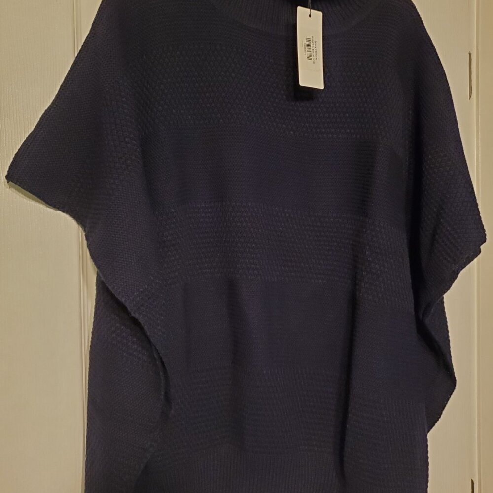 NWT Molly Bracken navy poncho sweater